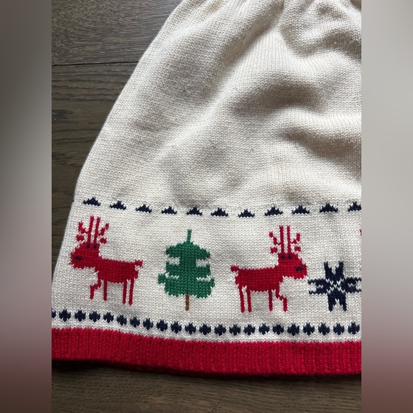 New Hanna Andersson Christmas/Holiday Knit Sweater Dress In Ivory/Dear Deer 2T - Picture 4 of 11